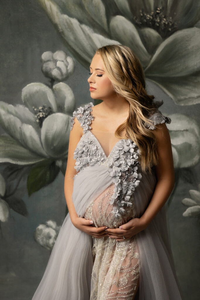 Maternity image with Before and Ever Gown - Belle Haven Photography